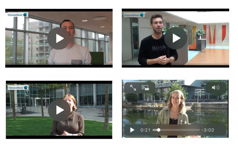 Preview images of 4 videos with 4 young people